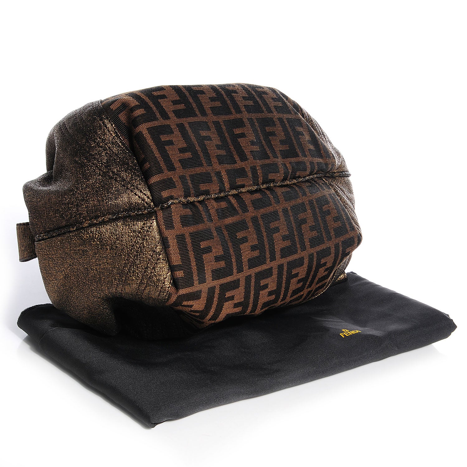 Fendi Zucca Goatskin Spy Bowler Tobacco Bronzo 4 of 9