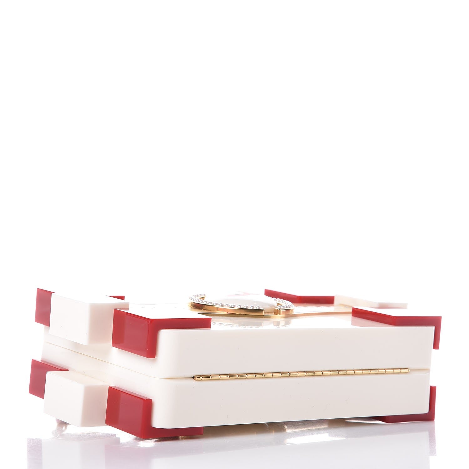 Chanel Plexiglass Boy Brick Havana by Night Clutch White Red 4 of 8