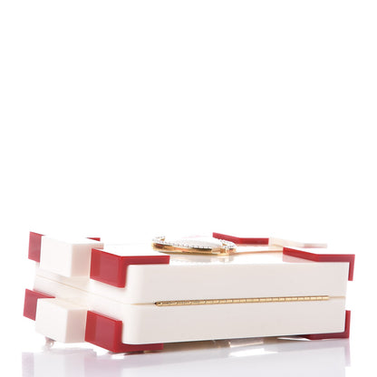 Chanel Plexiglass Boy Brick Havana by Night Clutch White Red 4 of 8