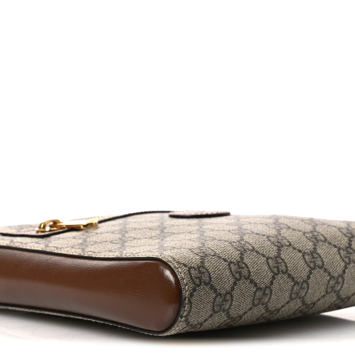 Gucci GG Supreme Monogram Azalea Calfskin Retro Interlocking G Flat Messenger Bag Beige Ebony Brown Sugar 9 of 16