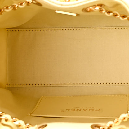 Chanel Caviar Quilted Mini Chanel 25 Handbag Light Yellow 5 of 11