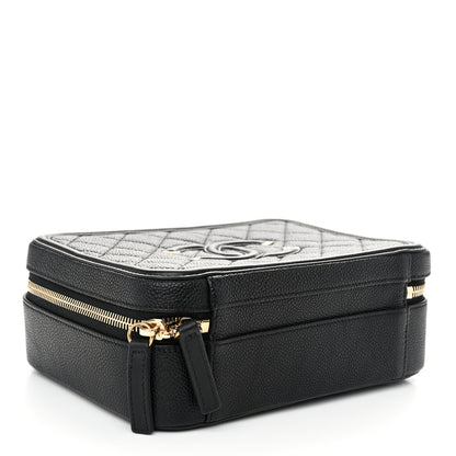 Chanel Caviar Quilted Medium CC Filigree Vanity Case Black 4 of 10