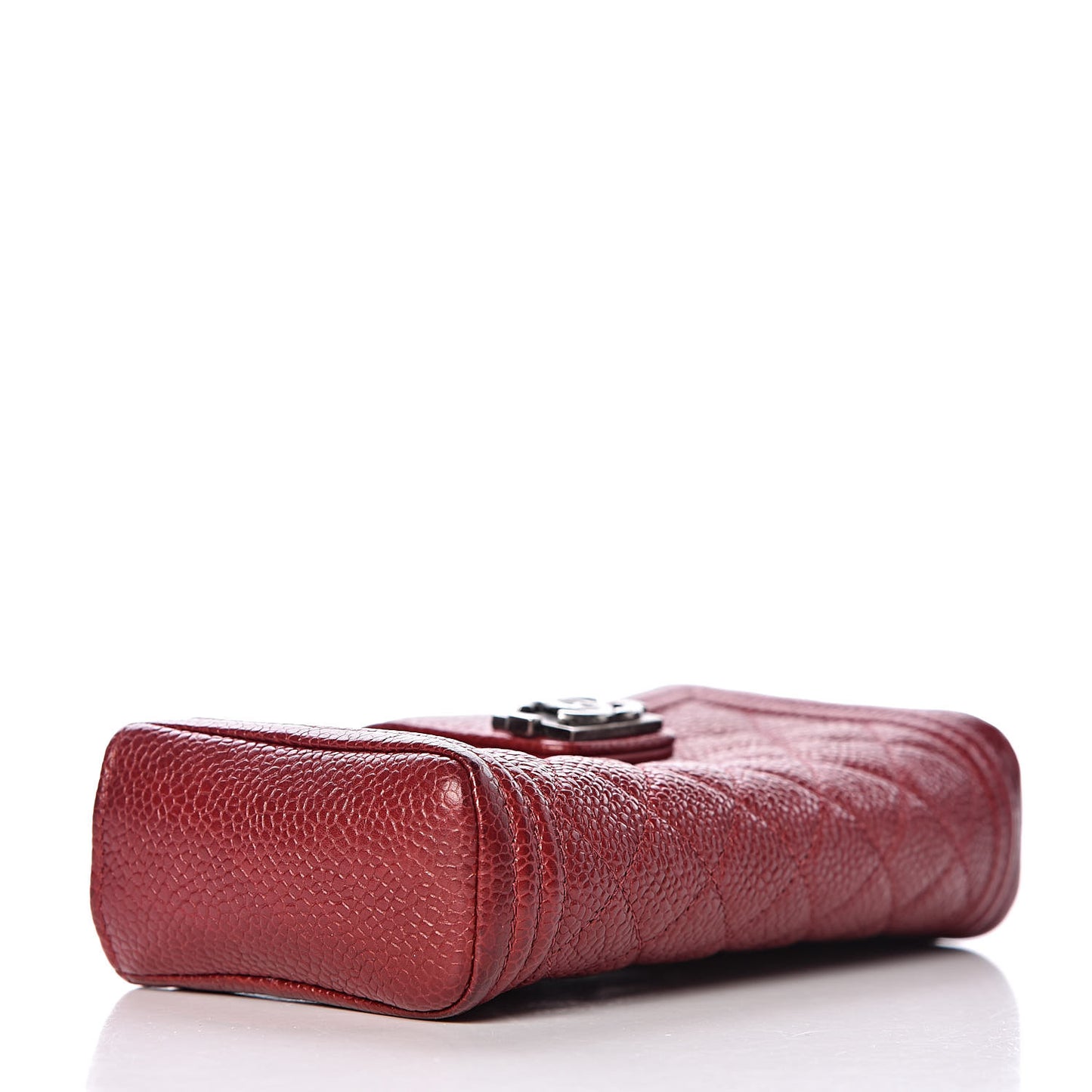 Caviar Quilted Mini Boy Phone Holder Clutch Dark Red