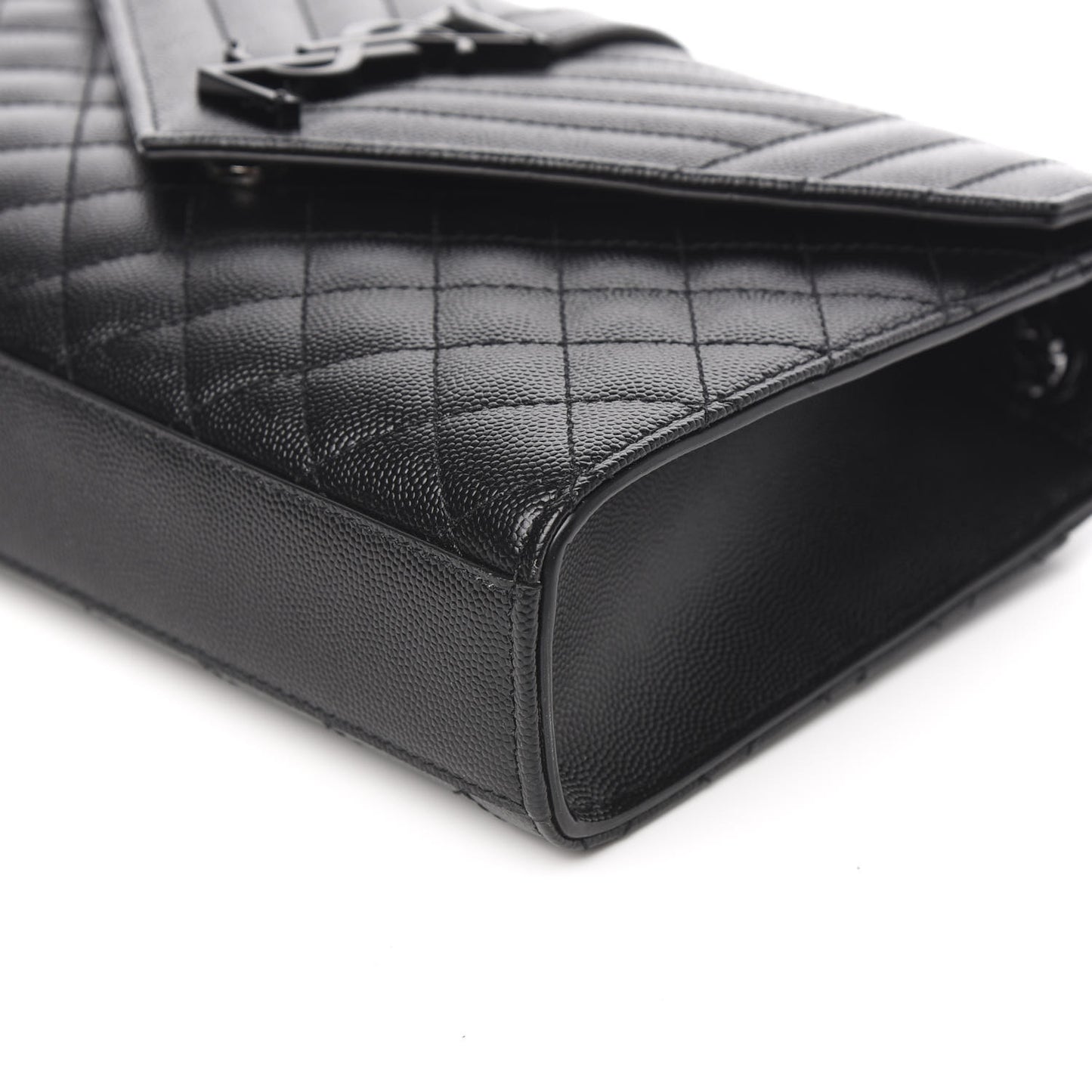Grain De Poudre Textured Mixed Matelasse Triquilt Medium Monogram Satchel Black