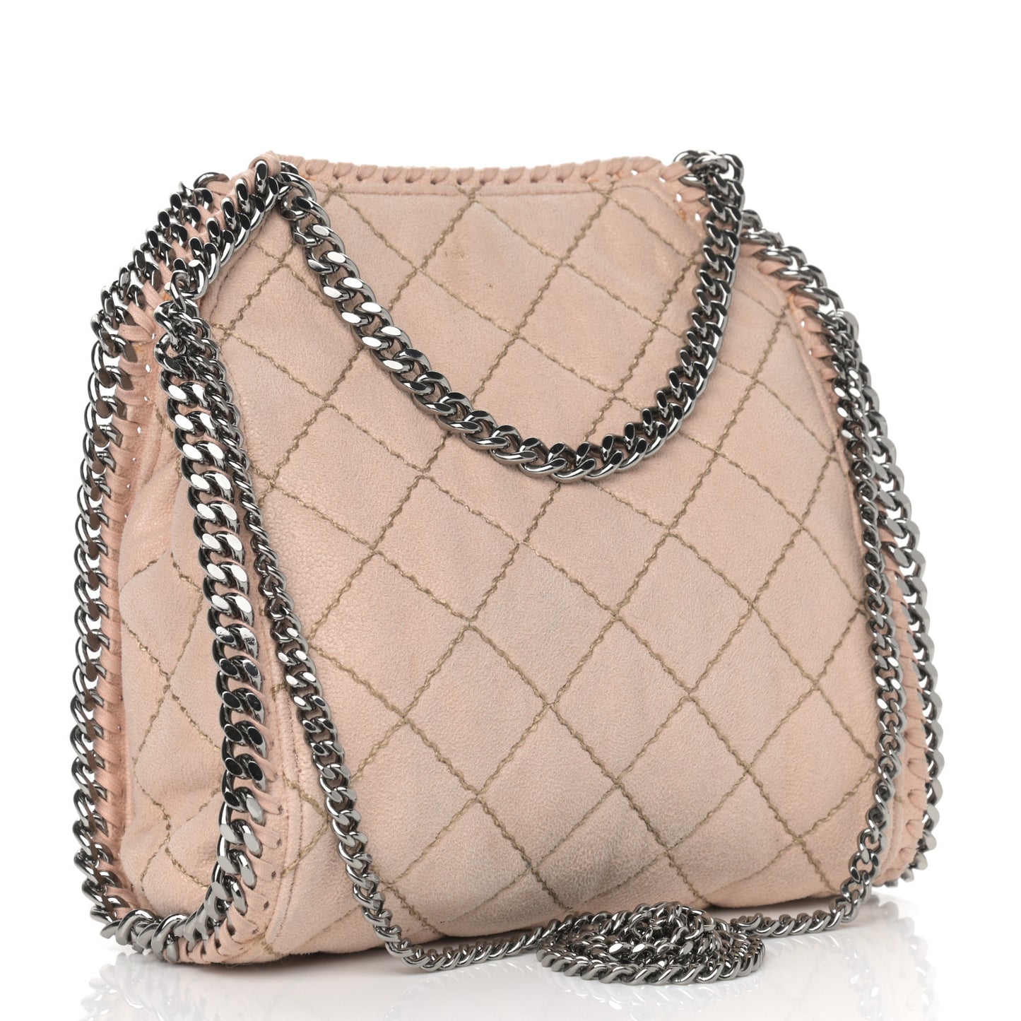Shaggy Deer Quilted Mini Falabella Tote Powder
