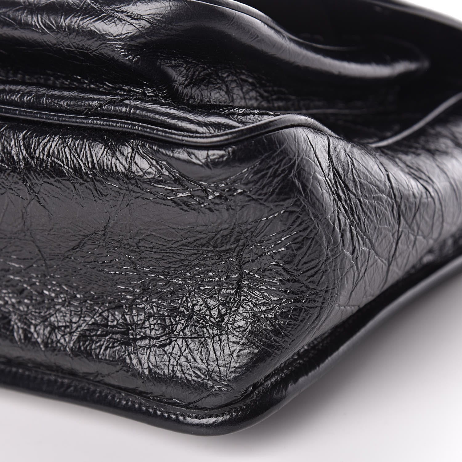 Saint Laurent Crinkled Calfskin Matelasse Monogram Medium Niki Chain Satchel Black 10 of 11