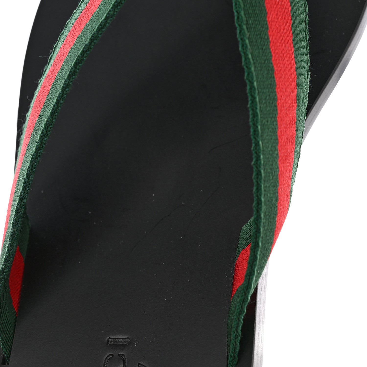 Gucci Nylon Calfskin Web Mens Thong Sandals 8 Green Red Black 12 of 18