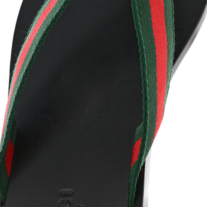 Gucci Nylon Calfskin Web Mens Thong Sandals 8 Green Red Black 12 of 18