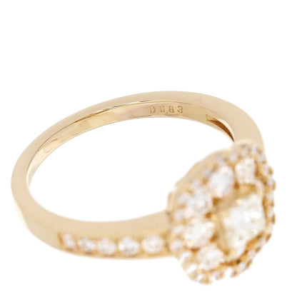 Parker & West by FASHIONPHILE 18K Yellow Gold Diamond 1.18ctw Flower Pave Halo Ring 53 6.5 10 of 10