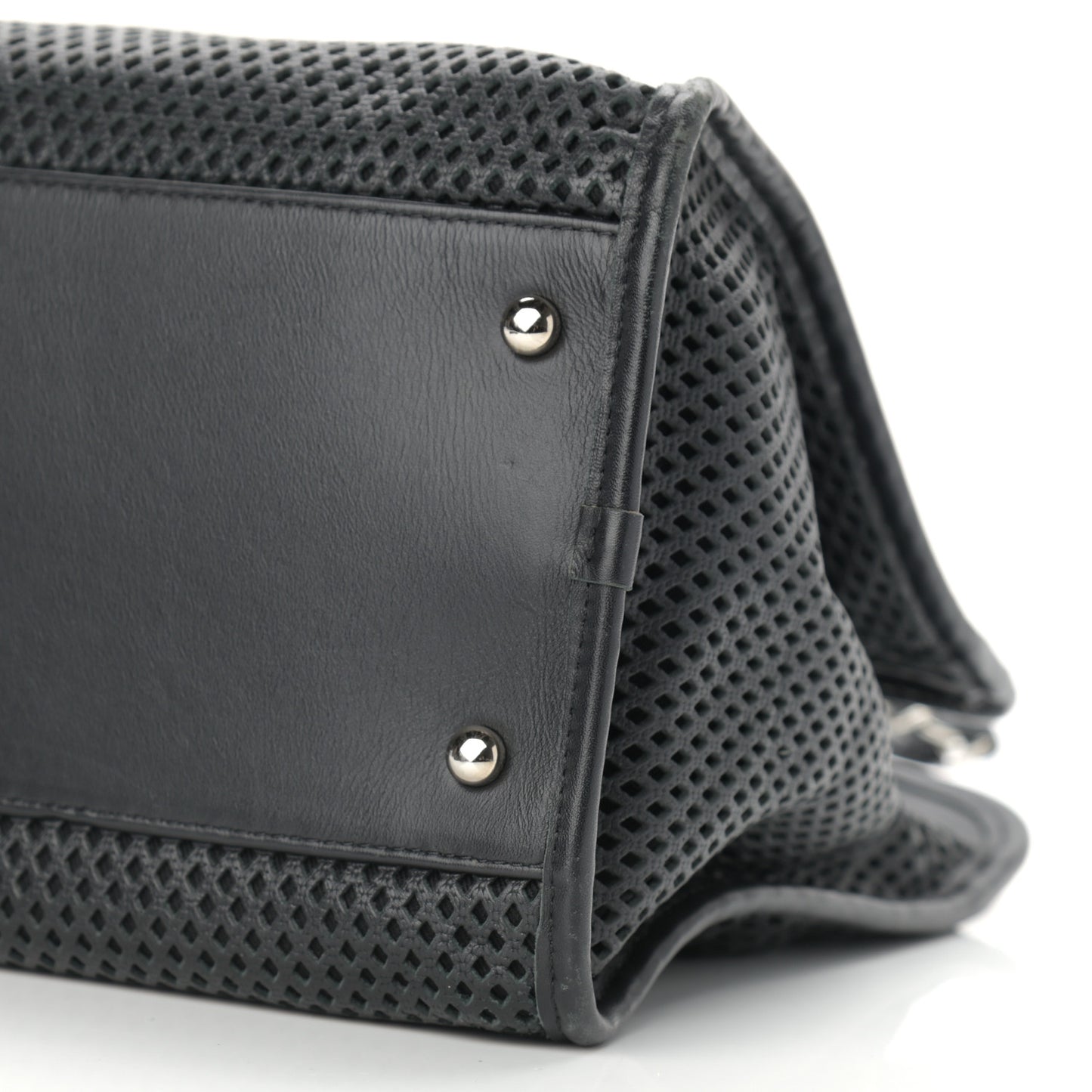 Calfskin Perforated Up In The Air Tote Black
