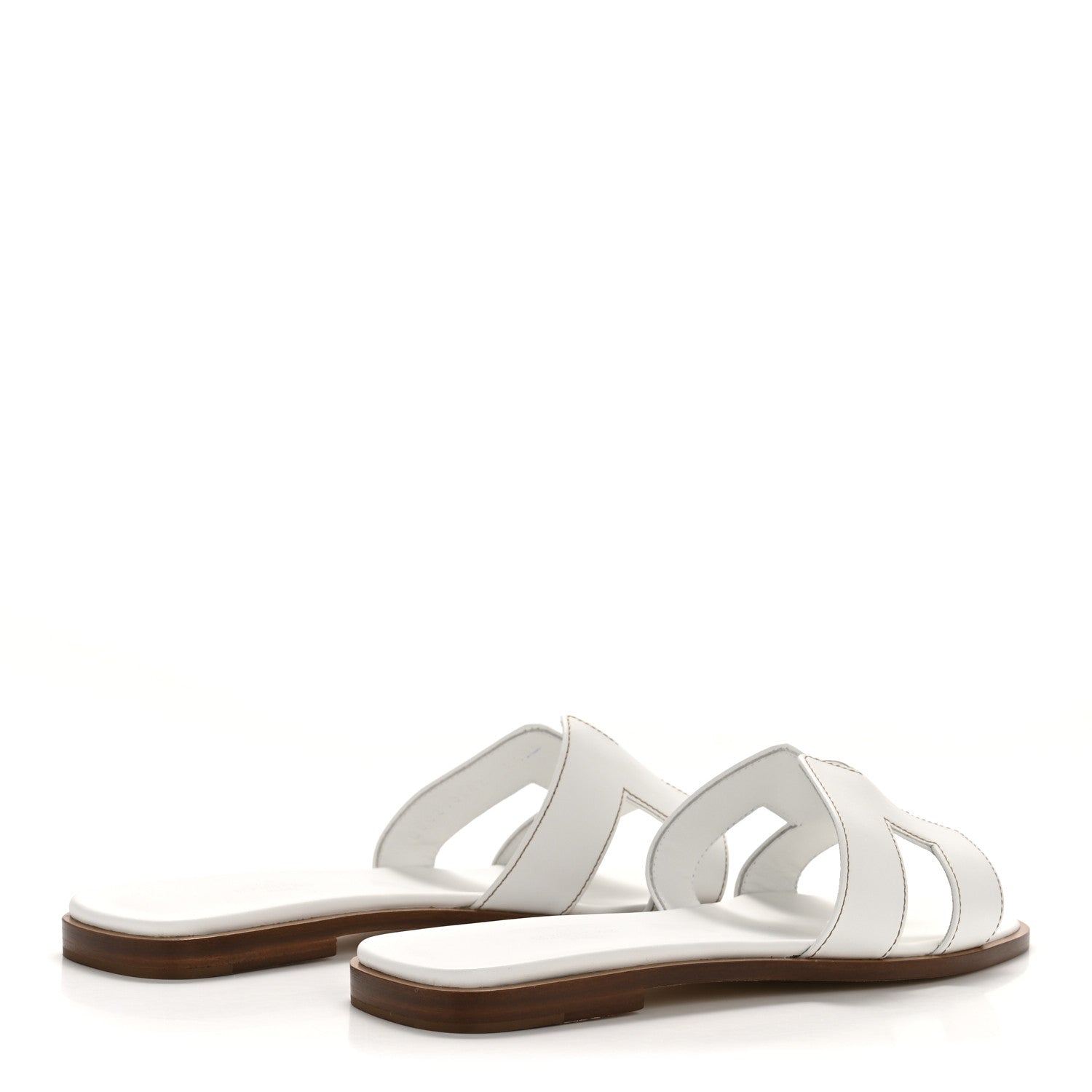 Hermes Box Calfskin Oran Sandals 39.5 White 5 of 9