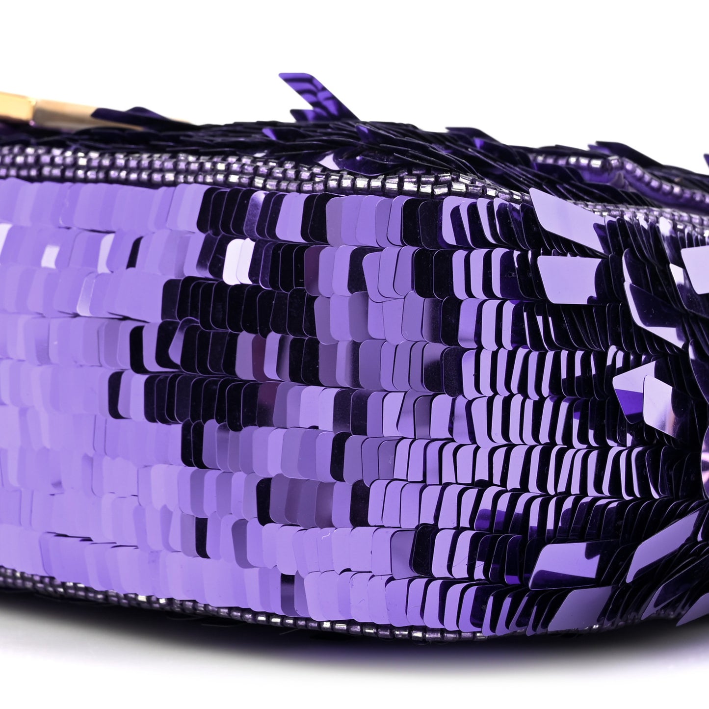 Sequin Paillettes Shiny Nappa Sex and the City Baguette Viola Purple Rain