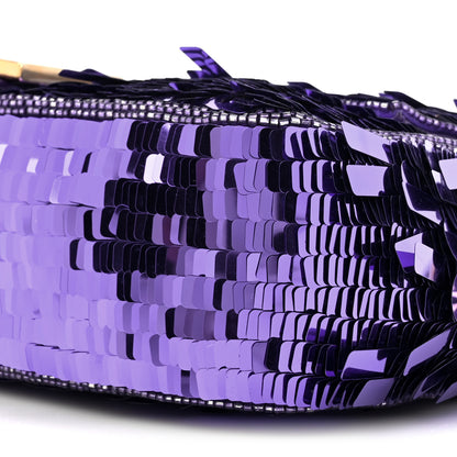 Fendi Sequin Paillettes Shiny Nappa Sex and the City Baguette Viola Purple Rain 9 of 10