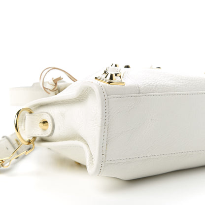Balenciaga Chevre Gold Metallic Edge Hardware Mini City White 6 of 10