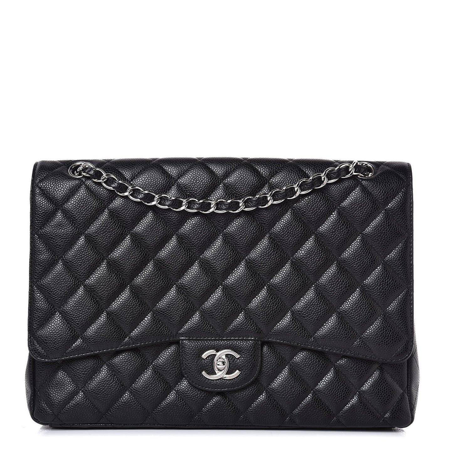 Caviar Quilted Maxi Single Flap Black