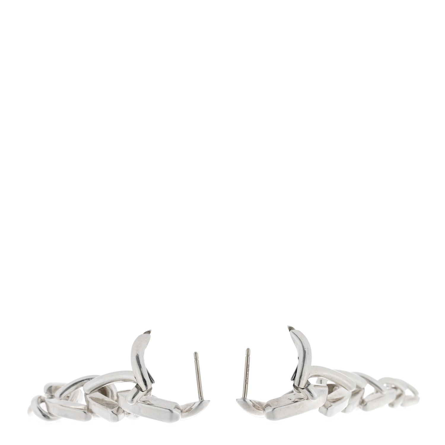 Tiffany Sterling Silver Forge Drop Link Earrings 3 of 5