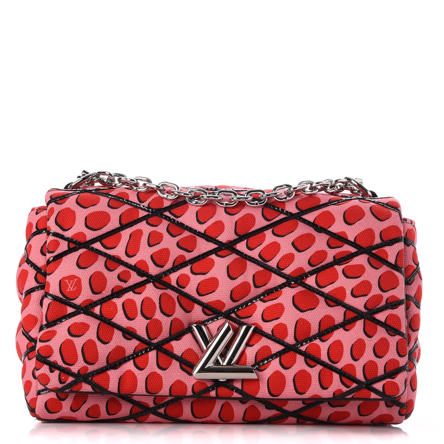 Louis Vuitton Canvas Patent Jungle Dots Malletage GO-14 PM Sugar Pink Poppy 1 of 8