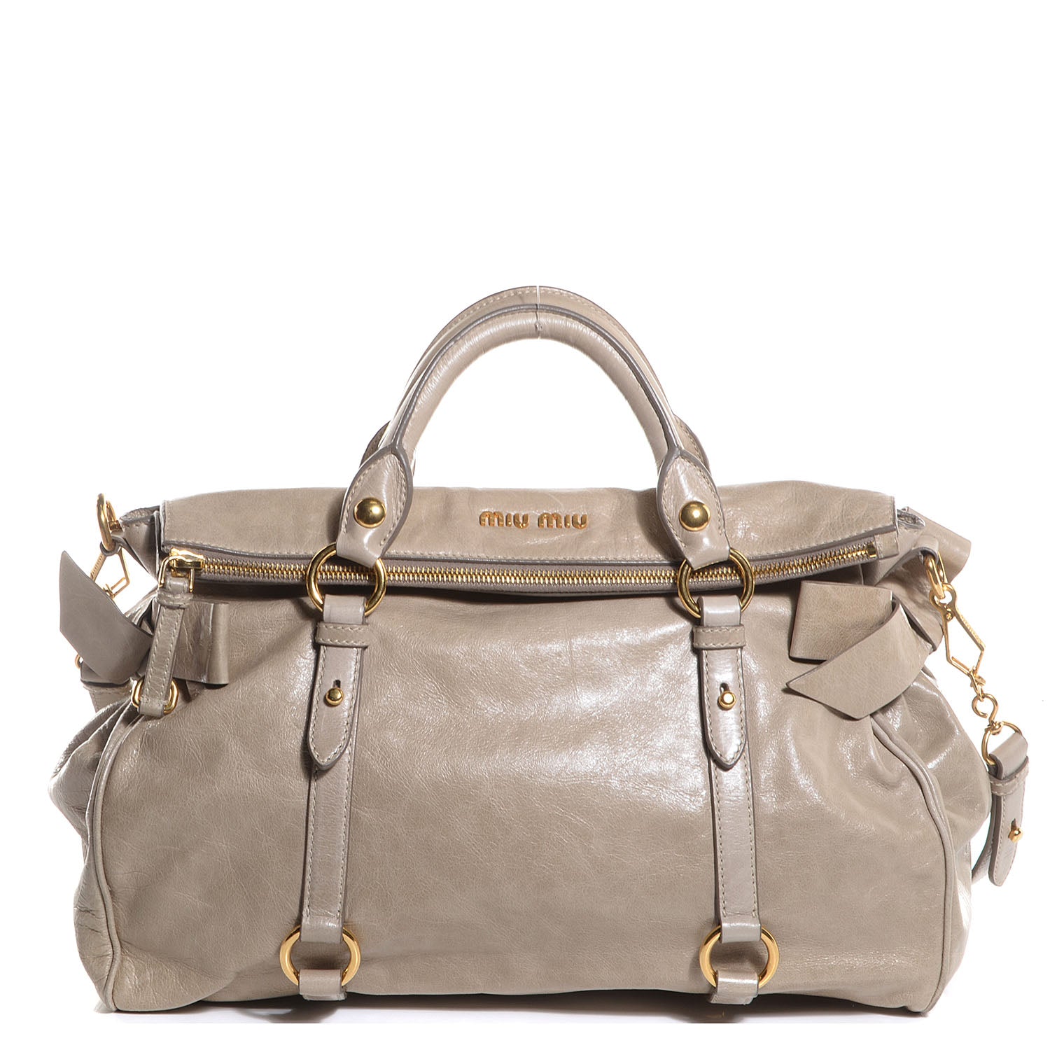 Miu Miu Vitello Lux Medium Bow Bag Pomice 1 of 10