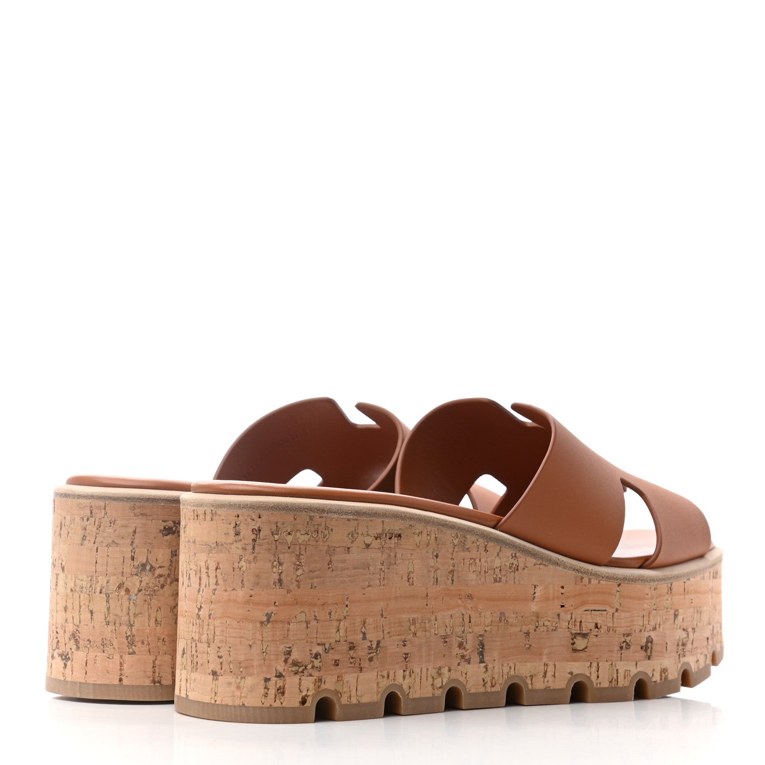 Hermes Calfskin Cork Eze 30 Sandals 37 Marron Glaise 4 of 8