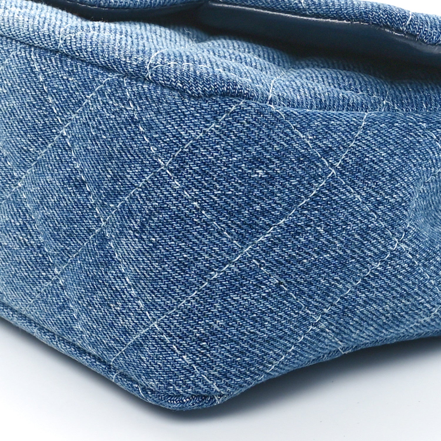 Chanel Washed Denim Quilted Mini Rectangular Flap Blue 10 of 11