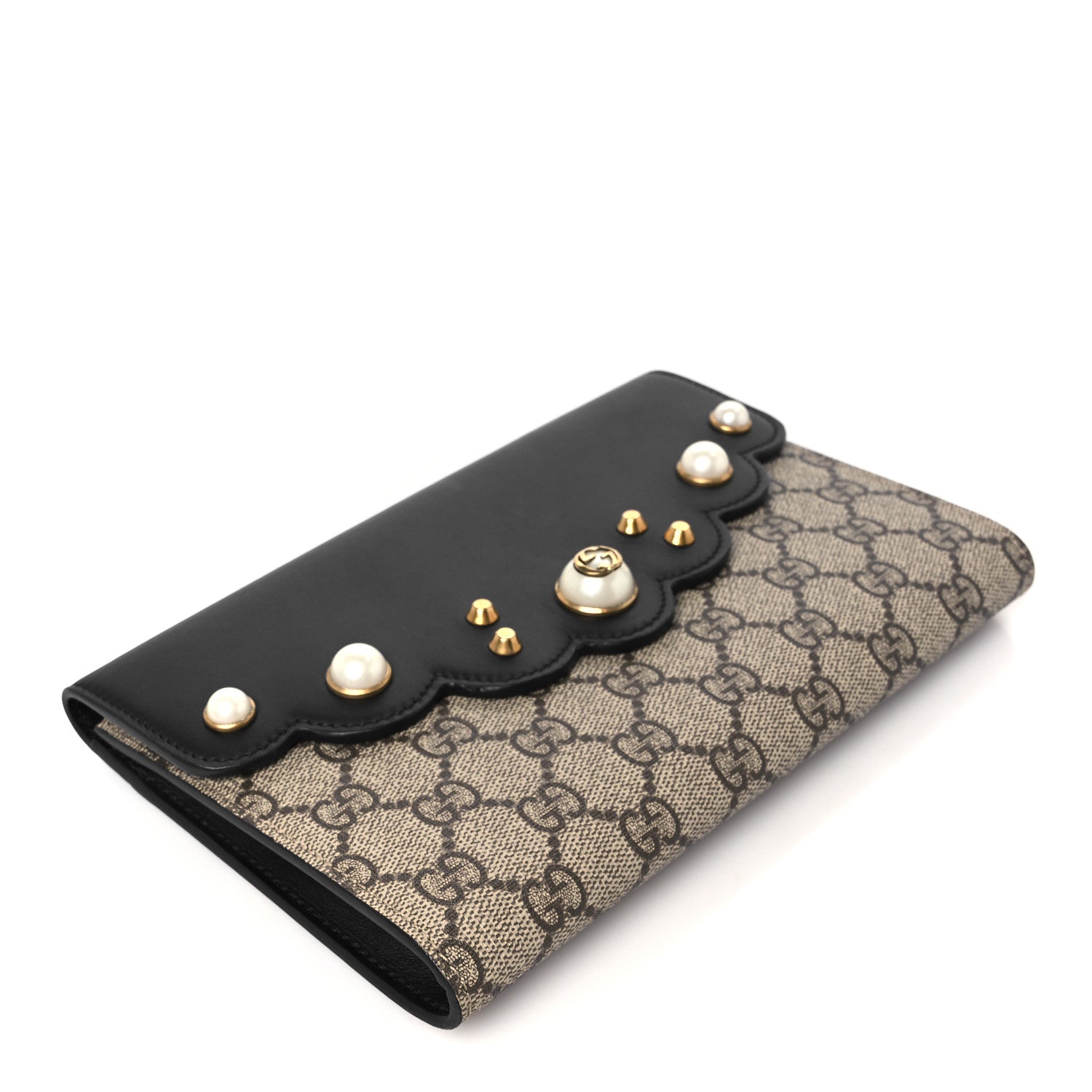 Gucci GG Supreme Monogram Mini Peony Pearly Black 4 of 8