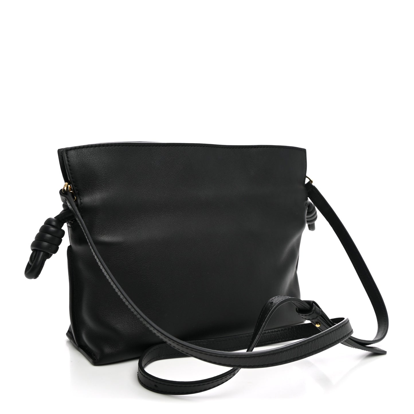 Calfskin Mini Flamenco Knot Clutch Black