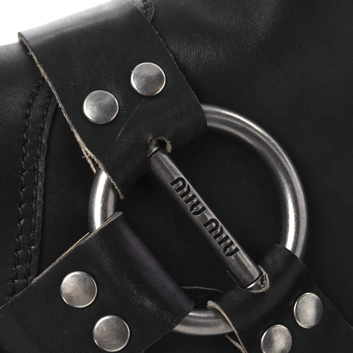 Calfskin Harness Engineer Boots 35 Black