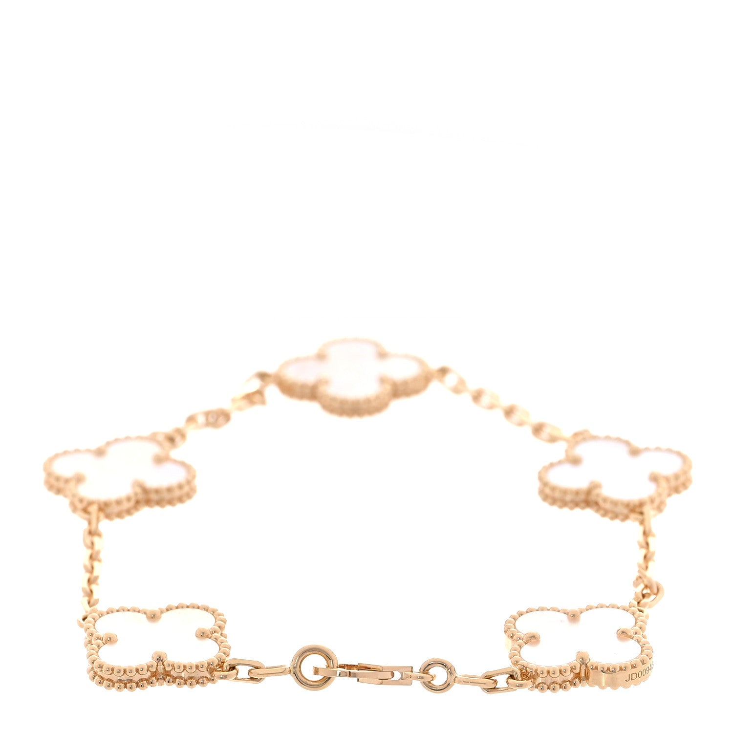 Van Cleef & Arpels 18K Yellow Gold Mother of Pearl 5 Motifs Vintage Alhambra Bracelet 3 of 8