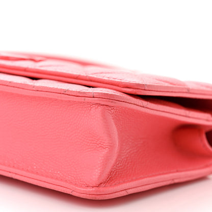 Chanel Caviar Quilted My Everything Wallet On Chain WOC Dark Coral 11 of 12