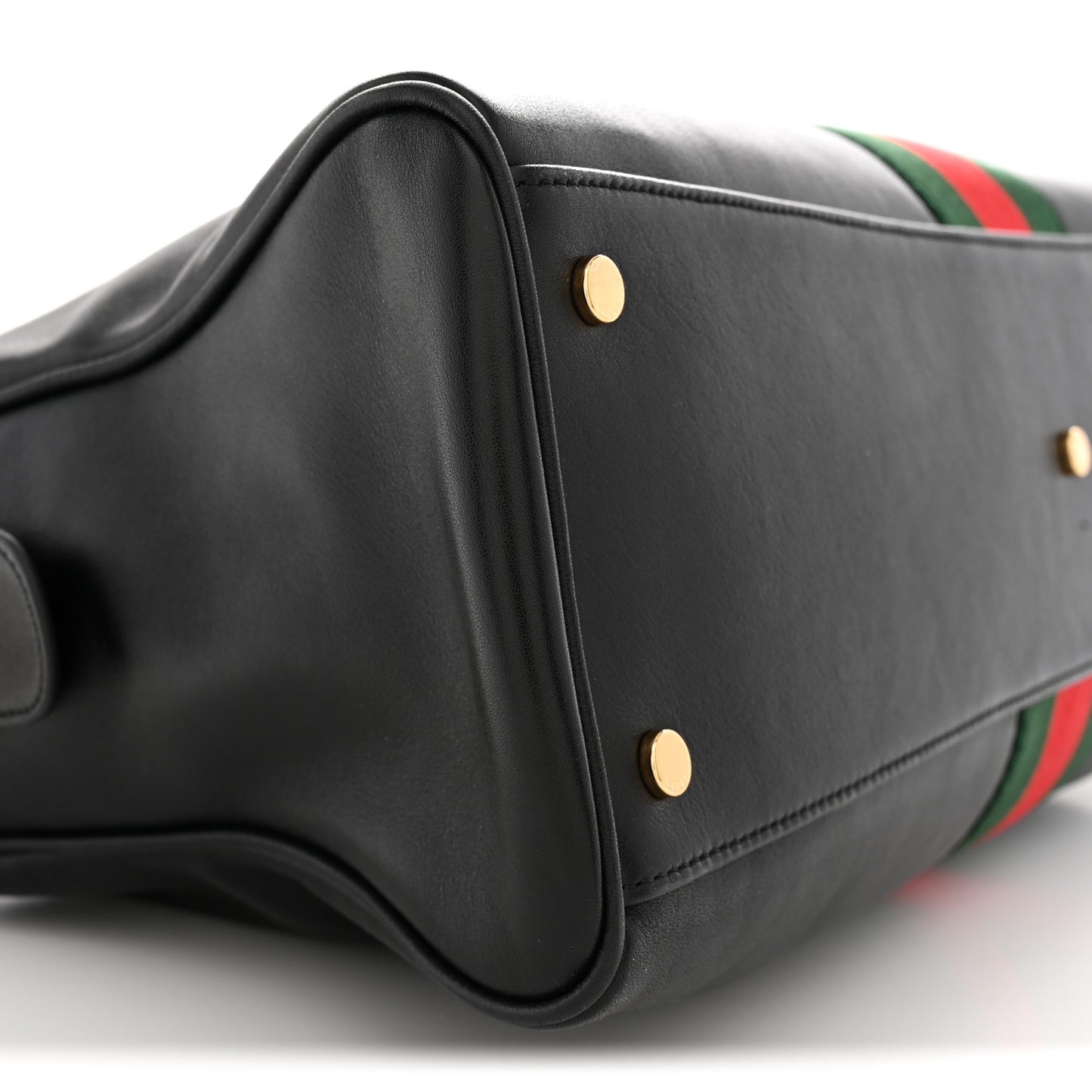 Calfskin Web Large Borsetto Boston Black