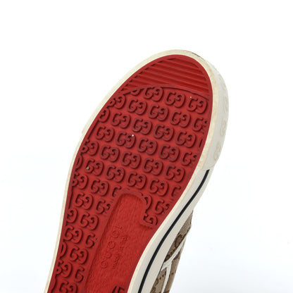 Gucci GG Monogram Womens 1977 Tennis Slip On 30mm Sneakers 38 Beige Ebony Mystic White 14 of 17