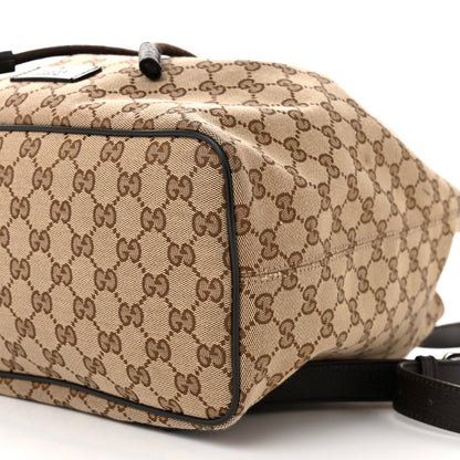 Gucci Monogram Dollar Calfskin O Drawstring Backpack Beige Ebony Testa di Moro Dark Chocolate 10 of 13