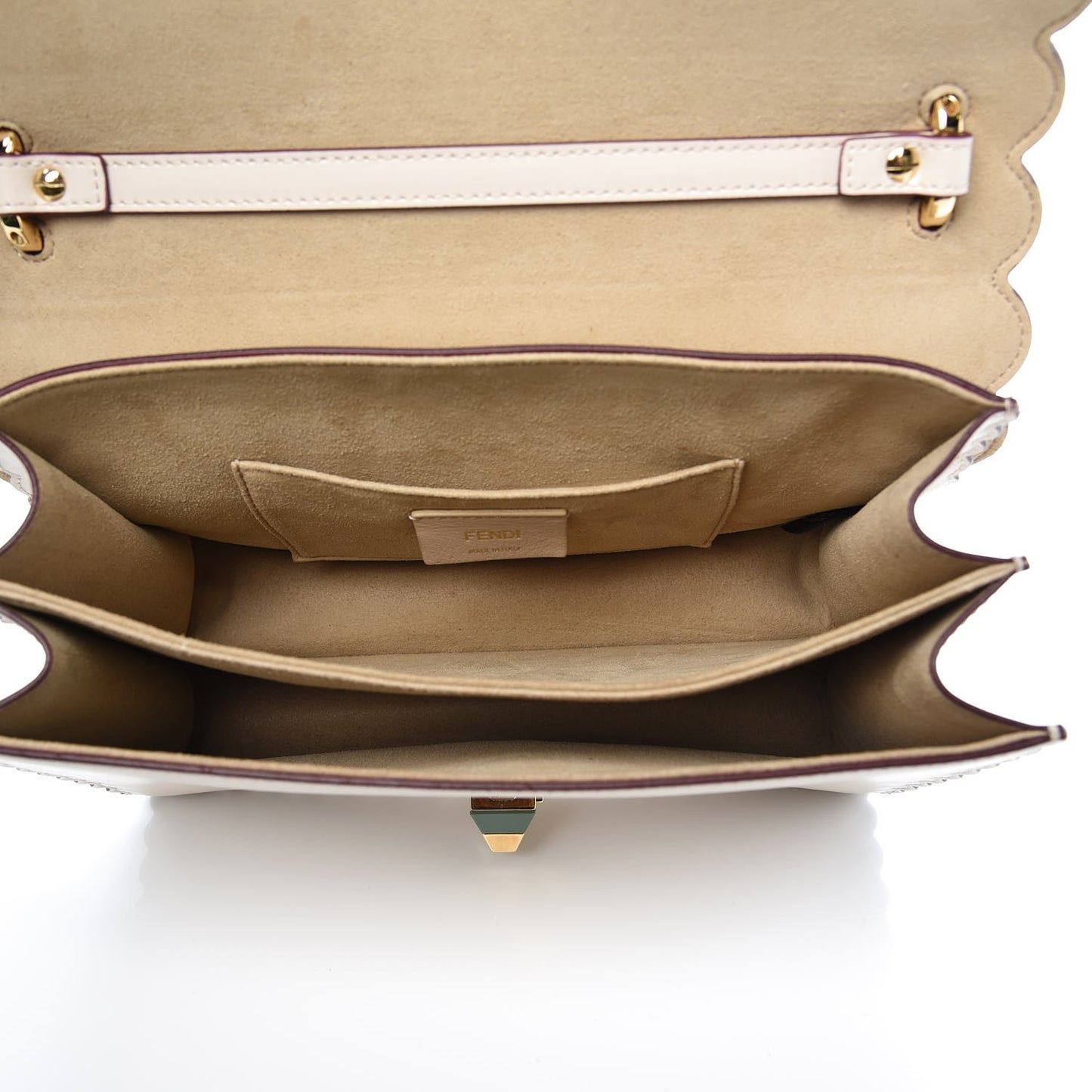 Vitello Liberty Scalloped Studded Kan I Shoulder Bag Camelia