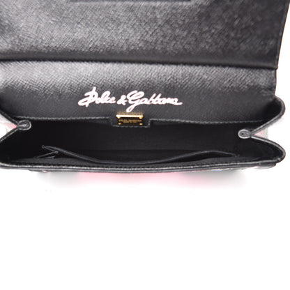 Dolce & Gabbana Dauphine Rose Print Small Miss Sicily Satchel Black 5 of 11