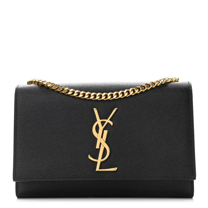 Saint Laurent Grain De Poudre Small Monogram Kate Satchel Black 1 of 13