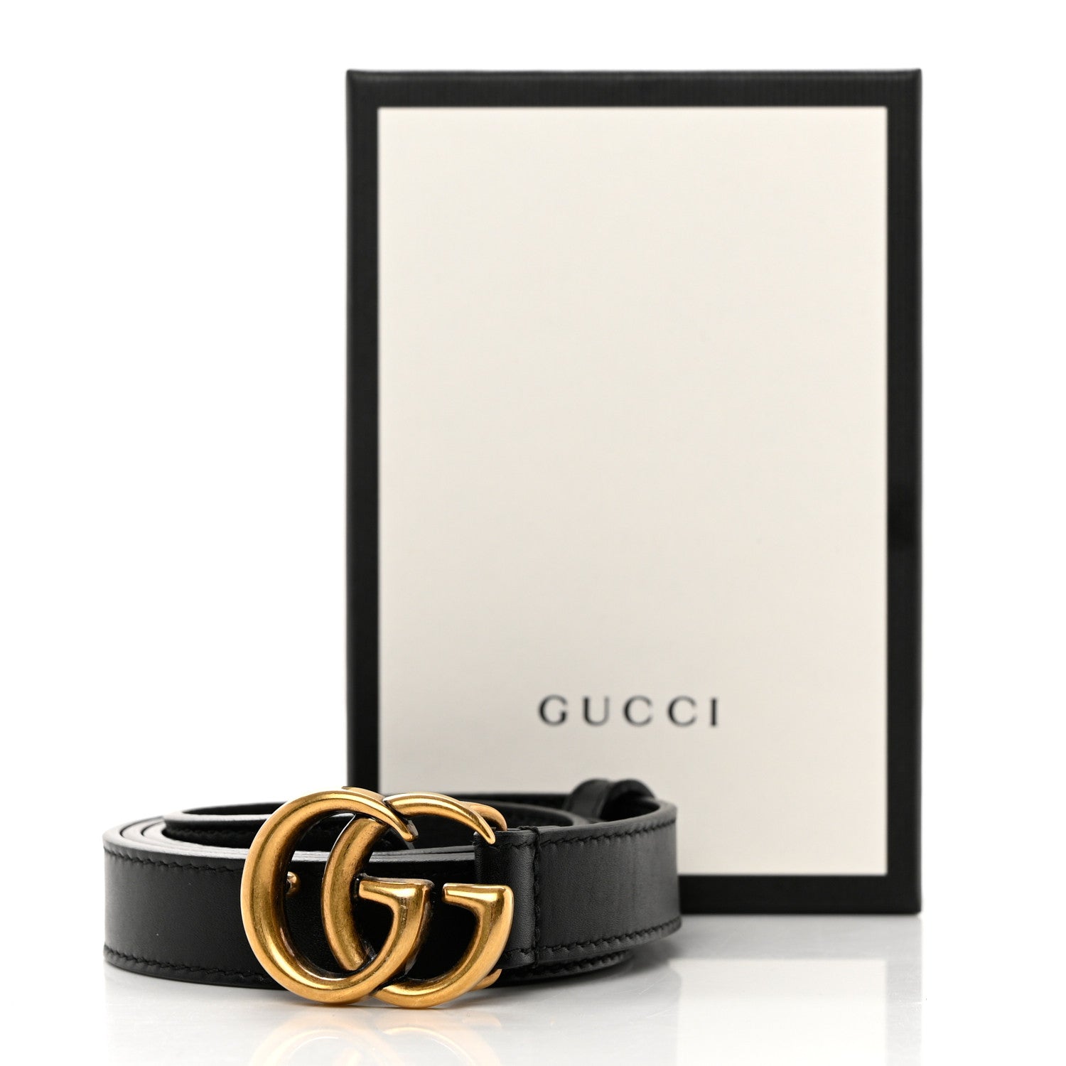 Gucci Calfskin Double G 20mm Belt 80 32 Black 6 of 6