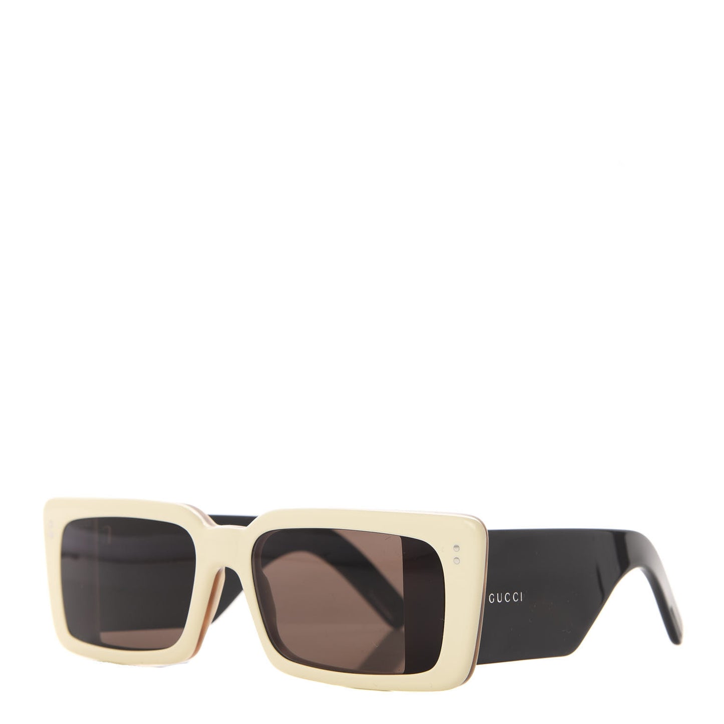 Acetate Rectangular Flap GG0543S Sunglasses White Black