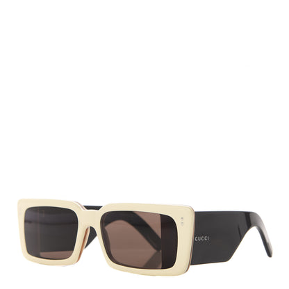 Gucci Acetate Rectangular Flap GG0543S Sunglasses White Black 1 of 8