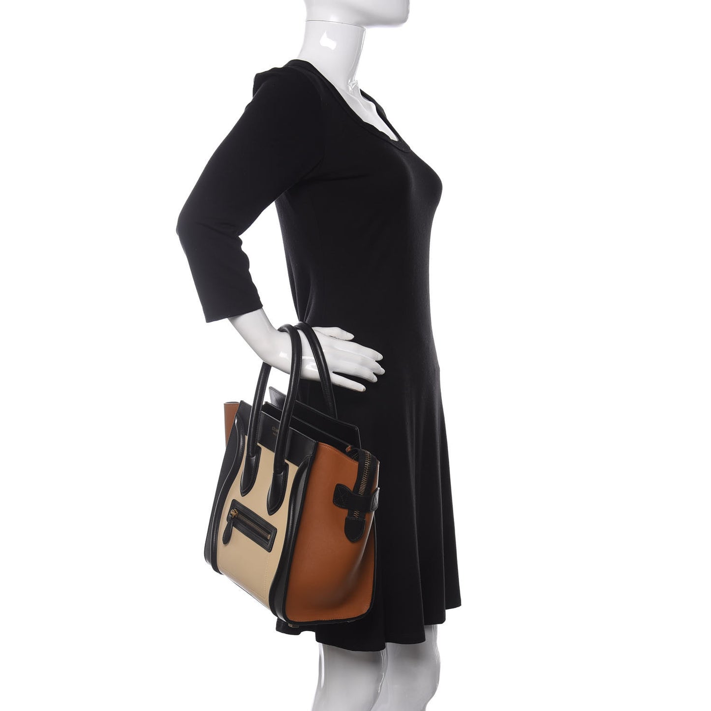 Satin Calfskin Micro Tri-Color Luggage Seashell
