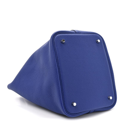 Hermes Taurillon Clemence Matte Alligator Picotin Lock Touch 22 MM Bleu Electrique 3 of 9
