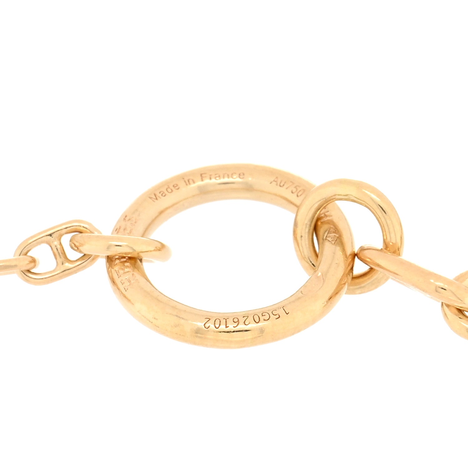 Hermes 18K Yellow Gold Diamond Chaine d'Ancre Enchainee Bracelet SH 3 of 3