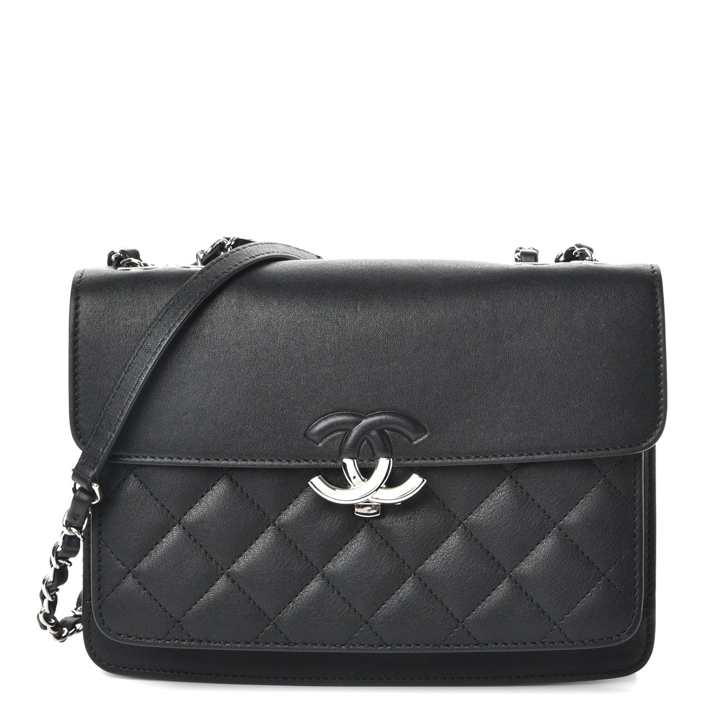 Lambskin Quilted Mini Urban Companion Flap Black
