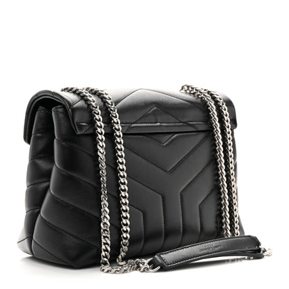 Saint Laurent Calfskin Y Quilted Monogram Small Loulou Chain Satchel Black 3 of 11