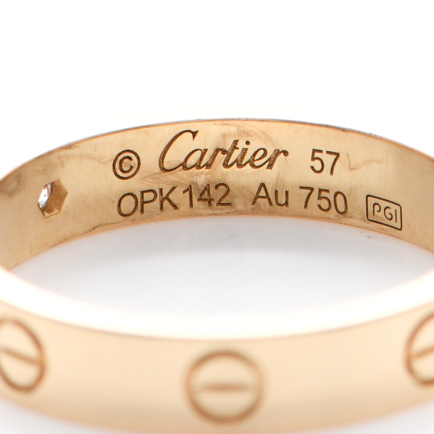 Cartier 18K Yellow Gold Diamond 4mm LOVE Wedding Band Ring 57 8 4 of 5
