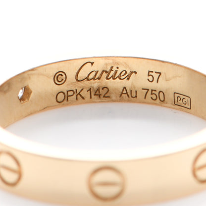 Cartier 18K Yellow Gold Diamond 4mm LOVE Wedding Band Ring 57 8 4 of 5