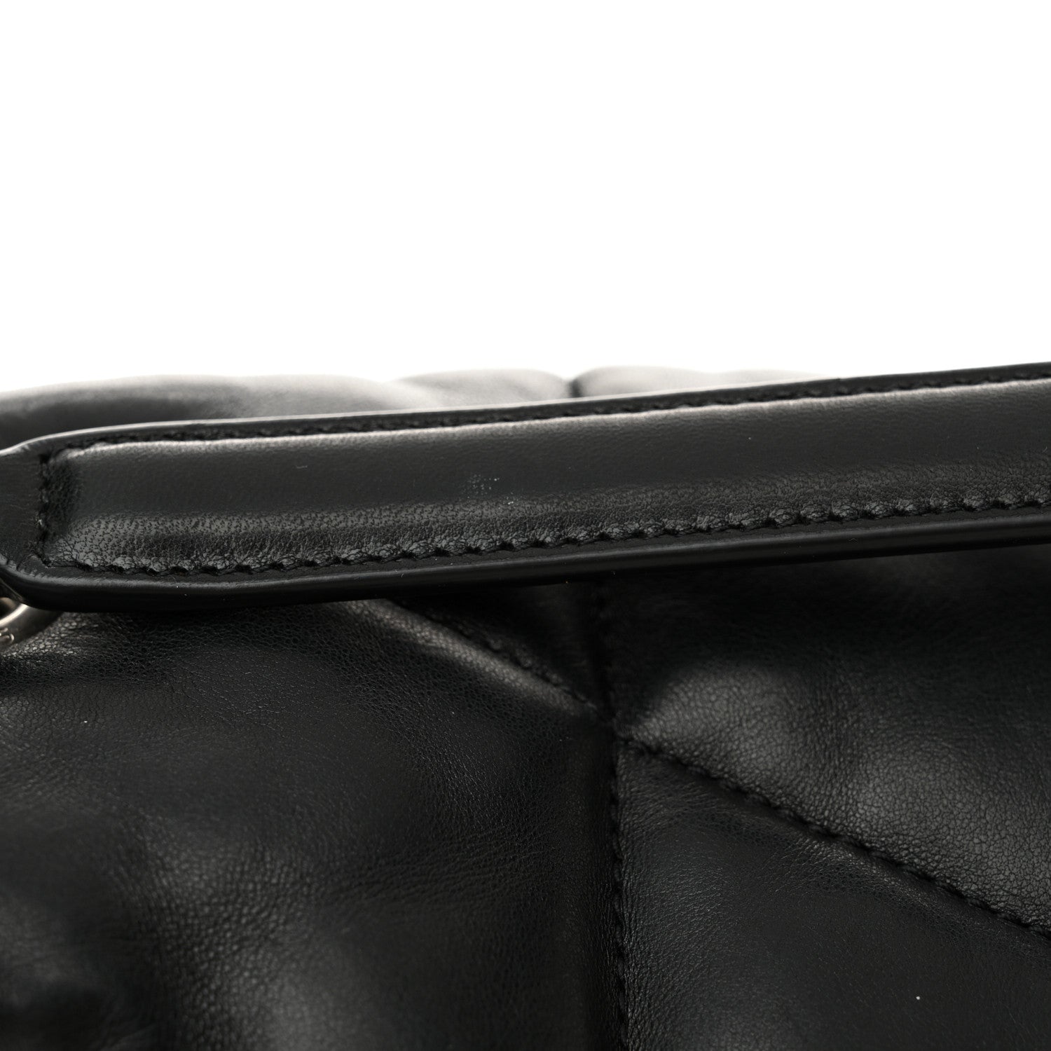 Saint Laurent Lambskin Quilted Medium Loulou Puffer Monogram Chain Satchel Black 13 of 13