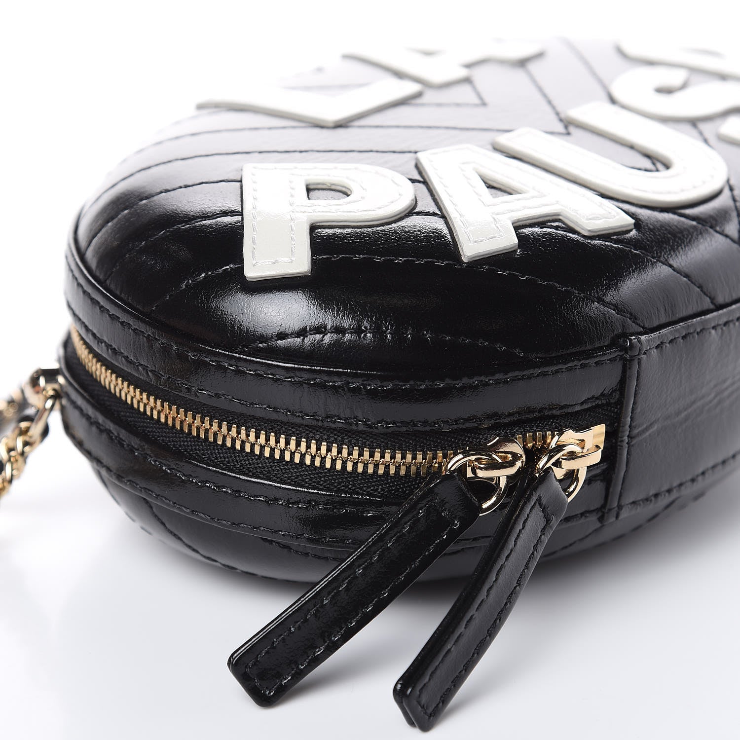 Chanel Lambskin Embroidered Chevron Quilted La Pausa Tassel Clutch Black 8 of 9