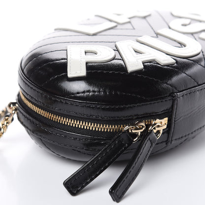 Chanel Lambskin Embroidered Chevron Quilted La Pausa Tassel Clutch Black 8 of 9