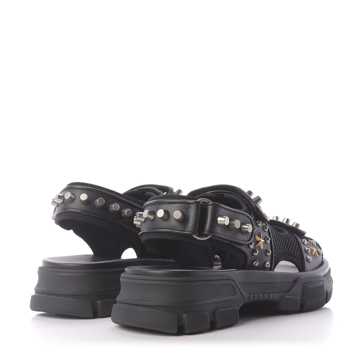 Nappa Mesh Studded Mens Aguru Sandals 7 Black