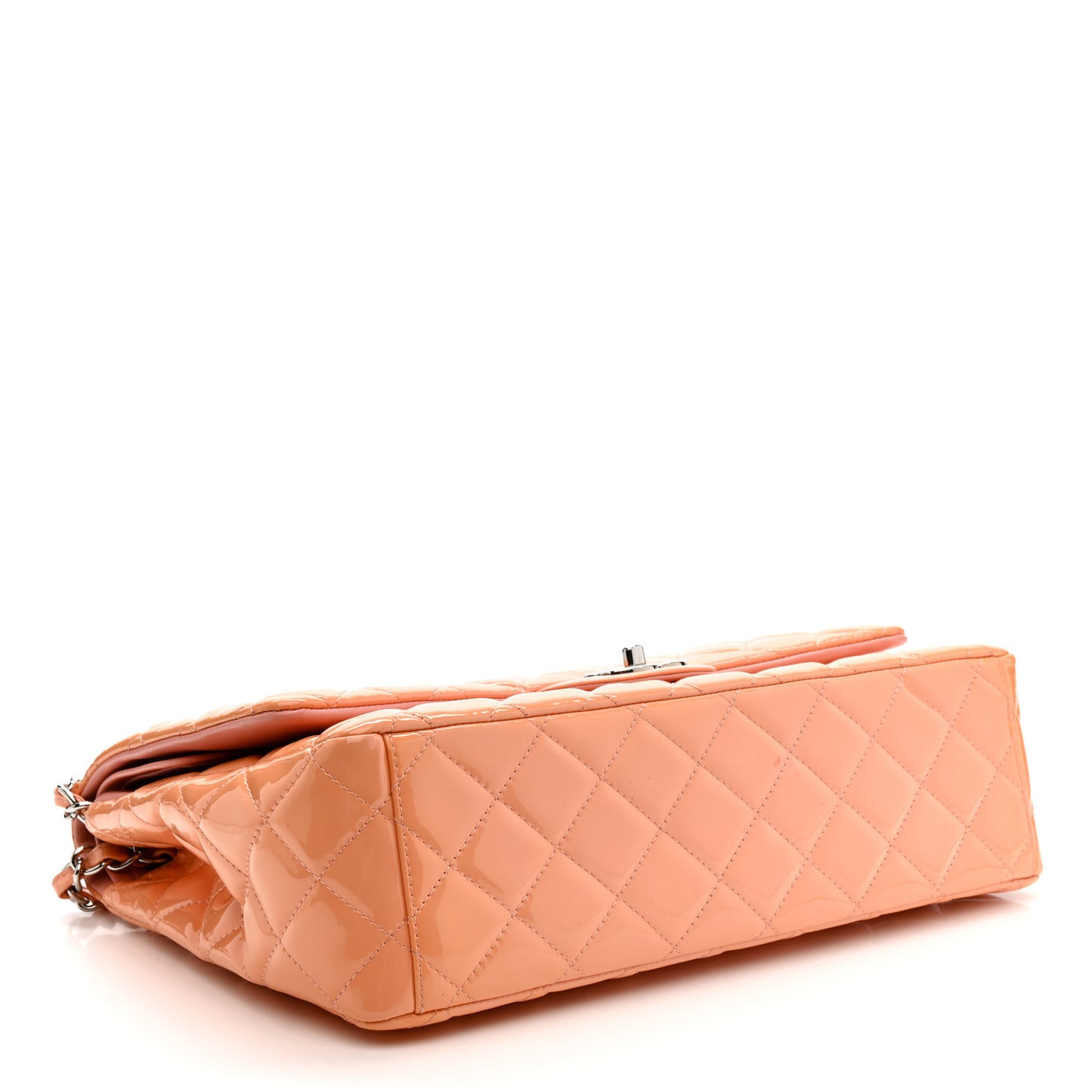 Patent Maxi Quilted Double Flap Light Pink